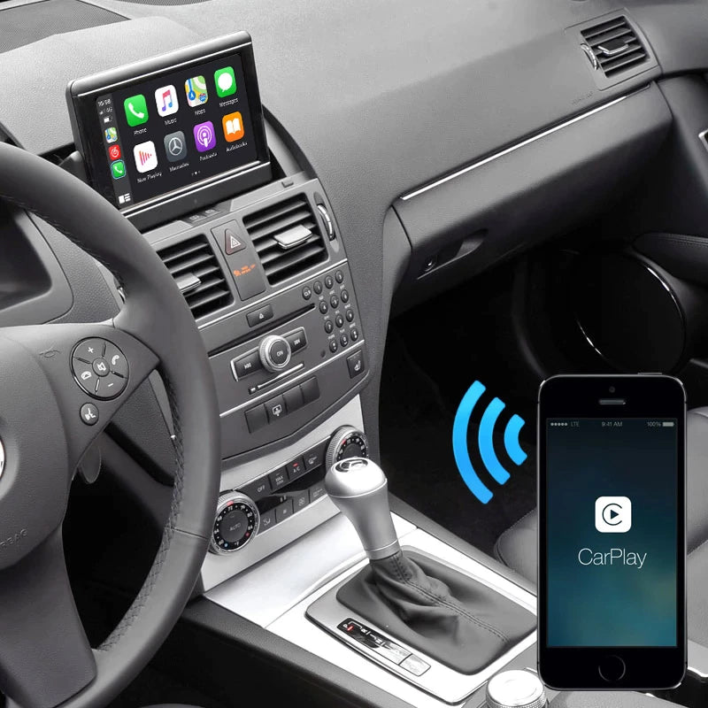 Mercedes-Benz NTG4.0 Wireless Apple CarPlay & Android Auto video interface (2008 - 2012). Supports: Apple, Google, Waze Maps / Google, Apple Apps / Latest version / Full tech support / Online retail + Installation service in Los Angeles
