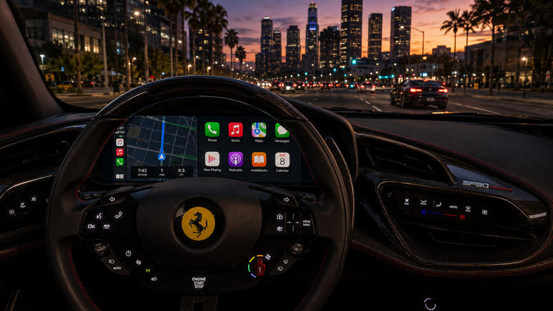 Ferrari SF90 Apple CarPlay & Android Auto Upgrade (2020–2025)