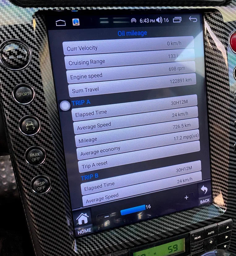 Maserati Quattroporte Navigation Screen Upgrade (2008-2013) Vertical Screen
