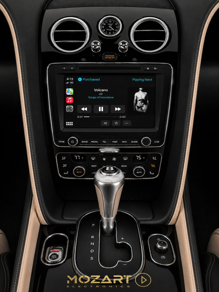 Bentley CarPlay interface kit contents: control module, wiring harness, microphone and USB cable