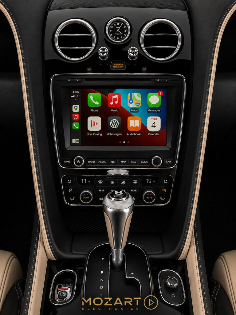 Bentley Apple CarPlay interface module, front view of the control box for the Continental GT