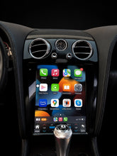 Load image into Gallery viewer, Bentley screen upgrade in piano black trim installed in the centre console running Apple CarPlay